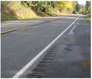 Center line and shoulder rumble strips.