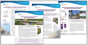 Image shows four railway safety noteworthy practices documents.