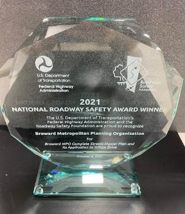 Roadway Safety Award trophy.