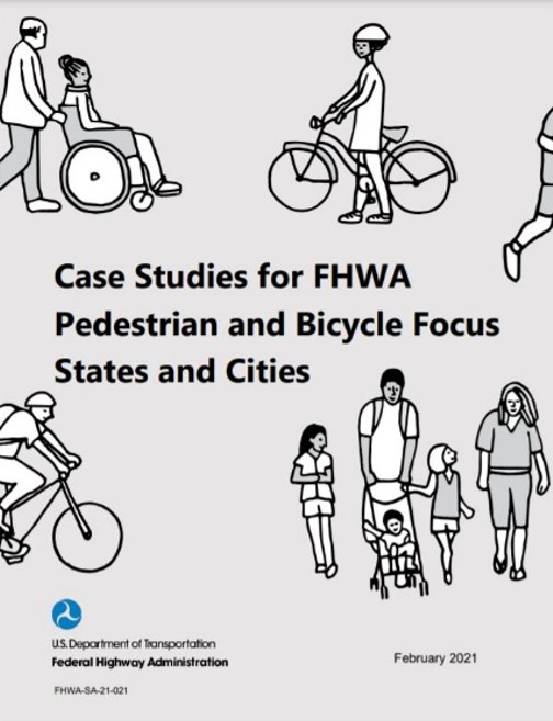 Cover of the Case Studies for FHWA Pedestrian and Bicycle Focus States and Cities document.