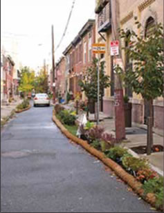Temporary Traffic Calming Devices Created for the Better Blocks Philly Event