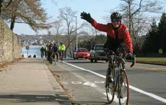 Photo: Caption: Figure 20: One of Newport's Newest Bike Lanes.