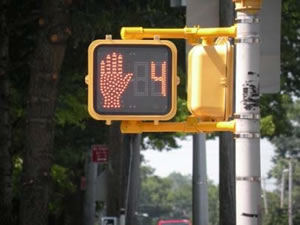 Photo: Development and Implement a Lead Pedestrian Interval (LPI) standard. Pedestrian don't walk signal