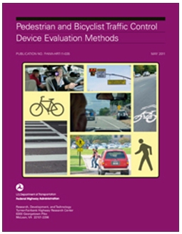 Screenshot of the cover of the Pedestrian an Bicyclist Traffic Control Device Evaluation Methods report.