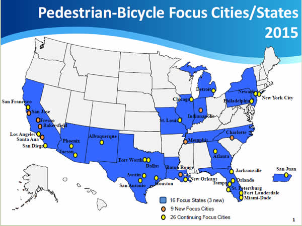 Pedestrian-Bicycle Focus Cities/States 2015