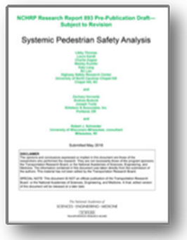 Screenshot: Cover of Systemic Pedestrian Safety Analyses publications