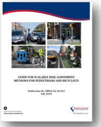 Screenshot: Cover - Guide for Scalable Risk Assessment MEthods for Pedestrians and Bicyclists