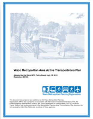 Report cover for Waco Metropolitan Area Active Transportation Plan.