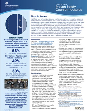 screenshot of FHWA's Proven Safety Countermeasure factsheet for Bicycle Lanes