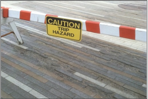 Figure 6: A crumbling surface on this walkway can lead to accessibility issues and tripping hazards.