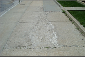 Figure 7: Spalling on a sidewalk