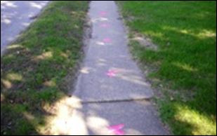 Photograph of a tilted sidewalk panel
