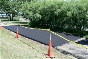 Image 2: Asphalt is commonly used for shared use paths, but sometimes also for sidewalks