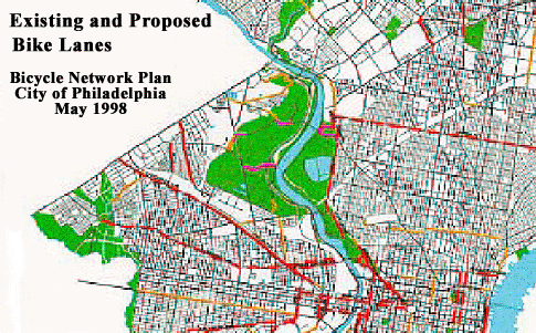 Existing and Proposed Bike Lanes : Bicycle and Proposed Bike Lanes: Bicycle Network Plan City of Philadelphia, May 1998