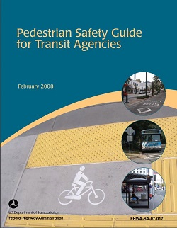 Screenshot of Pedestrian Safety Guide for Transit Agencies cover.