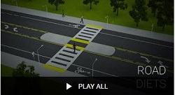 Screenshot of video shows a crosswalk and reads Play All underneath.