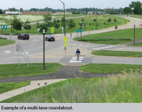 Example of a multi-lane roundabout.