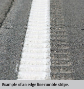 Example of an edge line rumble stripe.