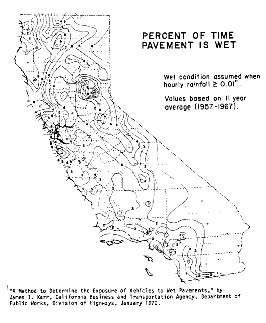 Map - Percent of Time Pavement is Wet