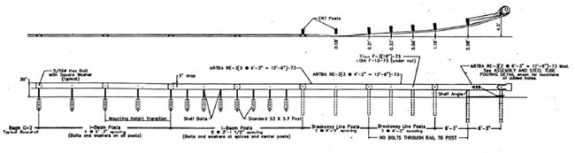 Drawing of a Modified Eccentric Loader Guardrail Terminal.