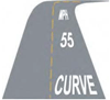 Illustrative diagram Curve 55 mph text