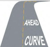 Illustrative diagram Curve Ahead text
