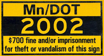 Minnesota DOT Sign Sticker