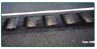 Close up photo of milled rumble strips.
