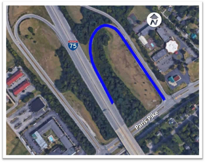 Figure illustrating a HFST location at the I-75/Paris Pike Interchange.