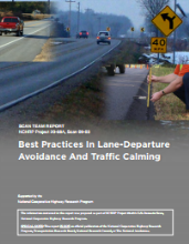 Screenshot: Cover of Best Practices in Lane-Depature Avoidance and Traffic Calming