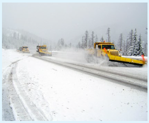 Snowplows on I-90 in Idaho District 1.