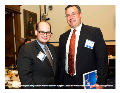 Andy Kaplan (left) and Ian Pfieffer from the Rutgers' Center for Advanced Infrastructure and Transportation.