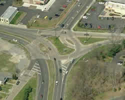 Before aerial  shot of route 206 Whitehorse Circle in New Jersey