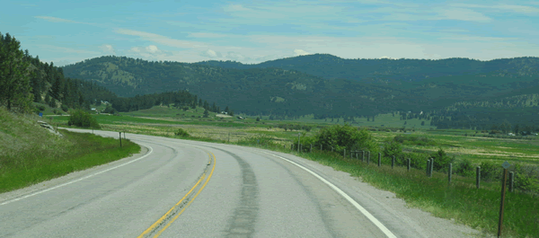 Figure 12: Photo of Eastbound view of US 2 depicting a series of sharp curves.