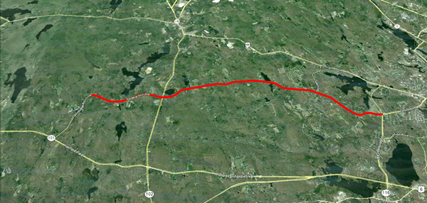 Figure 6: Google Earth aerial photo depicting Snake Hill Road Corridor.