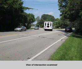 View of intersection examined