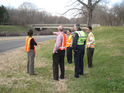 Figure 5: Road Safety Audit team observing traffic on a rural highway