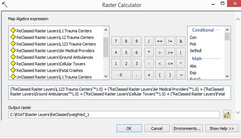 Screenshot: Raster Calculator