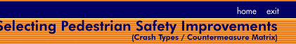Selecting Pedestrian Safety Improvements (Crash Types/Countermeasure Matrix)