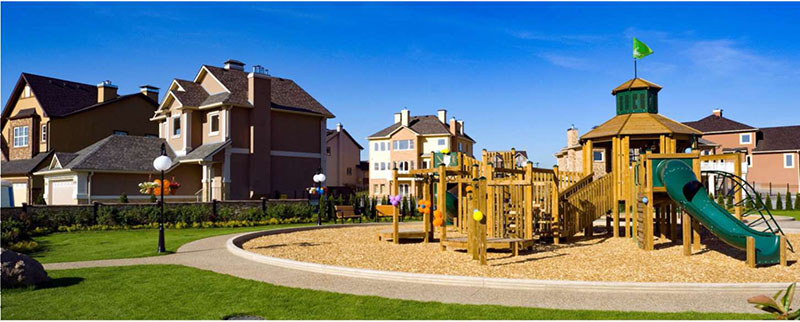 Photo of a Playground in a residential neighborhood.