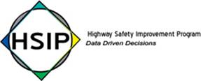 Graphic. Logo for the Highway Safety Improvement Program. Includes the slogan: "Data Driven Decision"