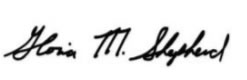 Gloria M. Shepherd signature