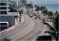 Photo of a waterfront roadway in Ft. Lauderdale, Florida