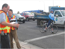 Photograph of experts conducting a road safety audit
