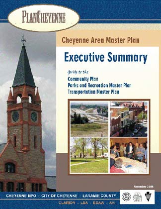 A photo of the cover of the Cheyenne Area Master Plan Executive Summary cover.