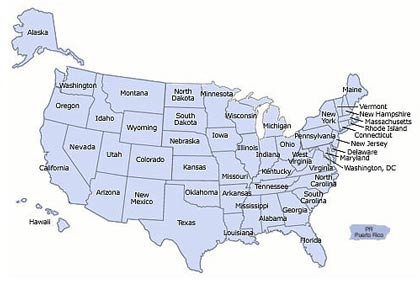 A map of the United States.