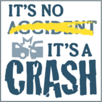 Textbox: It's no (Accident is crossed out) It's A Crash