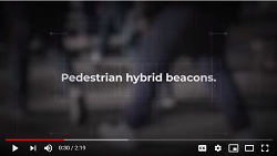 Screenshot of video reads Pedestrian hybrid beacons.