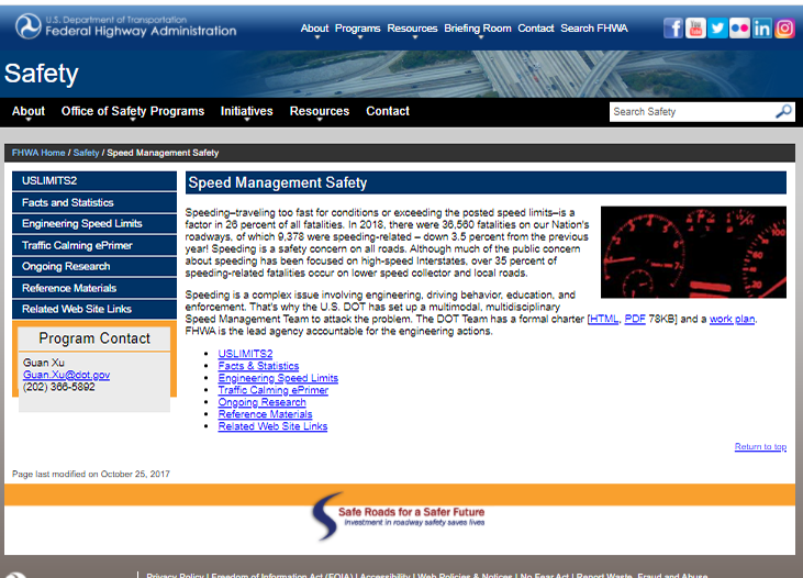 Screenshot of Speed Management website.